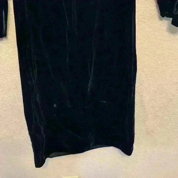 Anita modes velvet sexy black dress sz XS open back cut outs high neck knee - Picture 10 of 12